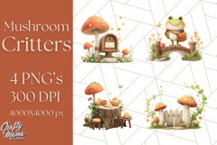 Whimsical Woodland Animal Village PNG Clipart Fantasy Forest Product Image 1