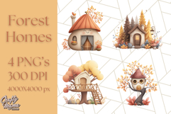 Autumn Treehouse &amp; Woodland Cabin PNG Clipart Product Image 1