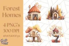 Autumn Treehouse & Woodland Cabin PNG Clipart Product Image 1