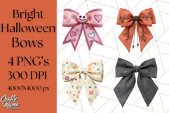 Halloween Bow Clipart, Bright Holiday Ribbon PNG Product Image 1