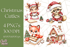 Christmas Baking Critters PNG Clipart, Cute Animals Holiday Product Image 1