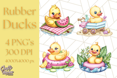Summer Rubber Duck Clipart PNG, Cute Yellow Ducks Clip Art Product Image 1