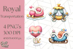 Royal Carriage & Princess Vehicle PNG Clipart for Fairytales Product Image 1
