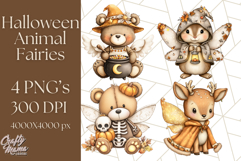Halloween Fairy Animal Clipart PNG, Cute Spooky Creatures Product Image 1