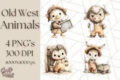 Wild West Animals PNG Clipart, Cowboy & Saloon Scenes Product Image 1