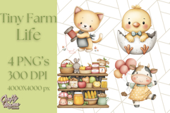 Tiny Farm Life Animals and Farm Clipart PNG, Barnyard PNG Product Image 1
