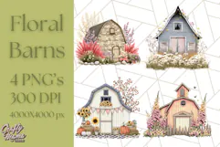 Vintage Cottagecore Barn PNG Clipart, Farmhouse Style Product Image 1