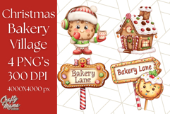 Cozy Christmas Bakery Clipart PNG, Holiday Cookie Art Product Image 1