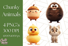 Chunky Kawaii Woodland Critters PNG Clipart, Cute Animals Product Image 1