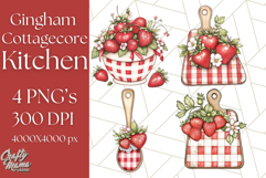 Cottagecore Strawberry Kitchen PNG Clipart, Retro Fruit Png Product Image 1