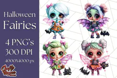 Halloween Fairy Clipart PNG, Cute Chibi Fairy Art Clip Art Product Image 1