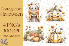 Cottagecore Halloween Clipart Cozy PNG, Autumn Fall Png Product Image 1