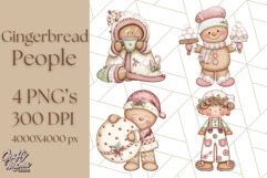 Gingerbread People Clipart, Cute Cookie PNG Illustrations Product Image 1