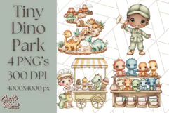 Cute Cartoon Dinosaur Clipart PNG, Prehistoric Animals PNG Product Image 1