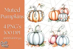 Fall Pumpkin Clipart PNG, Autumn Pumpkins, Jewel Tones Png Product Image 1