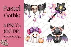 Pastel Goth Halloween PNG Clipart, Creepy Cute Art Product Image 1
