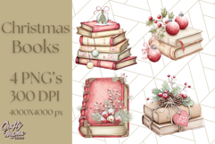 Christmas Book Clipart, Festive Reading PNG Illustrations Product Image 1