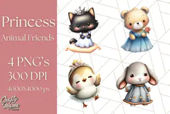 Princess Animal PNG Clipart with Crowns & Royal Accessories Product Image 1