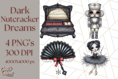 Dark Nutcracker Clipart Gothic Holiday Ballet PNG, Christmas Product Image 1