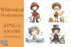 Cute Career Clipart Watercolor Professions Clip Art for Kids Product Image 1