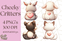 Cute Back View Sitting Animal Clipart PNG From Behind Product Image 1