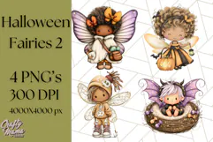 Halloween Fairy Clipart PNG, Spooky Cute Character Art Product Image 1