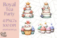 Princess Tea Party PNG Clipart with Teacups & Fancy Treats Product Image 1