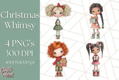 Christmas Whimsy Clipart, Holiday Kids PNG Graphics Product Image 1
