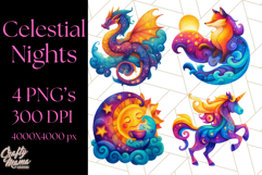 Whimsical Celestial Moon and Stars Clipart Constellation Png Product Image 1