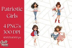 Patriotic Fashion Girl Clipart PNG for 4th of July Product Image 1