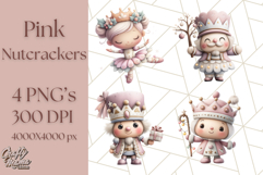 Playful Pink Nutcracker PNG, Pastel Christmas Clipart Product Image 1