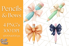 Chubby Pencil With Bows PNG Clipart, Cute School Supply Png Product Image 1