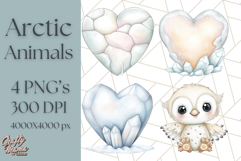 Cute Arctic Animal Clipart PNG, Cute Winter Animals Png Product Image 1