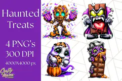 Haunted Treats Clipart PNG, Halloween Candy Art Product Image 1