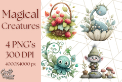 Magical Creatures Clipart PNG, Fantasy Animals Png Product Image 1