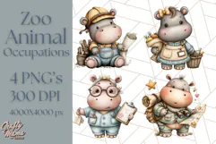 Zoo Animal Occupations PNG, Cute Career Clipart Product Image 1