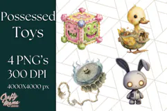 Possessed Toys Clipart PNG Haunted Doll Characters Product Image 1