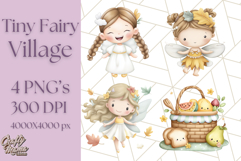 Whimsical Fairy Village Clipart PNG for Kids, Fairytales Png Product Image 1