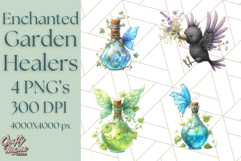 Enchanted Garden Healers Clipart PNG, Animal Plant Png Product Image 1