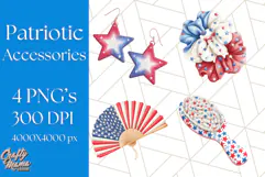 Patriotic Accessories Clipart PNG for 4th of July Product Image 1