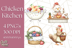 Cottagecore Kitchen Chicken Clipart PNG, Fairytale Style Product Image 1
