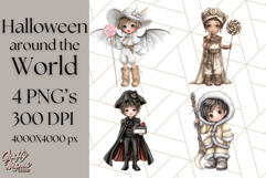 Halloween Around the World Clipart PNG, Fun Halloween Kids Product Image 1