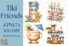 Tropical Tiki Friends PNG Clipart, Cute Summer Art Product Image 1