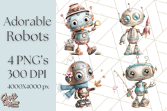 Robot Clipart, Soft Realistic Full Body Robot PNG Images Product Image 1