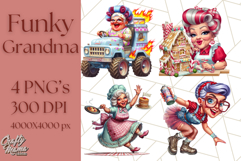 Wild Grandma Clipart PNGs, Funny Quirky Old Ladies Product Image 1