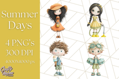 Summer Days Clipart, Whimsical Kids PNG Graphics Product Image 1
