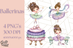 Ballerina Clipart PNG, Cute Ballet Girl Illustration Art Product Image 1