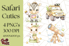 Safari Baby Animal Clipart PNG, Jungle Outfits Baby Animals Product Image 1