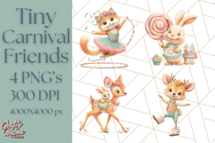 Tiny Carnival Friends Clipart PNG, Animal Fair Festival Product Image 1