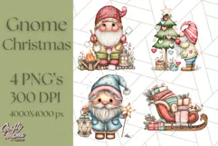 Scandinavian Christmas Gnomes Clipart PNG, Cute Gnome Png Product Image 1